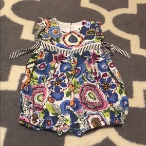 Floral print romper with bow ties